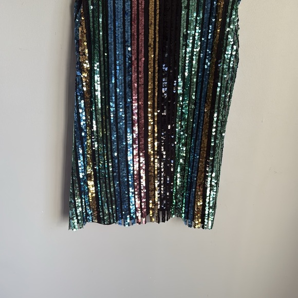 Show Me Your Mumu Vivian Sequin Rainbow Striped Slip Dress Small - Picture 6 of 10
